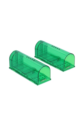 Youmex 2 Adet Otomatik Kilitleme Plastik Fare Tuzağı - Su Geçirmez, Ev Ve Restoranlar İçin Sürekli Kapanabilen, Temizliği Kolay Yeşil