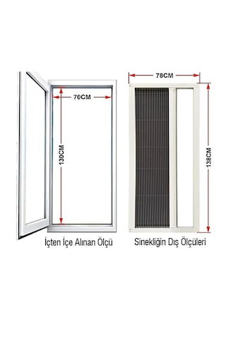 Akordeon Double Pileli Pilise Pencere Beyaz Sineklik 140x140 İstediğin Ölçüde En 140'a Kadar / Boy 140'a Kadar