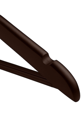 Teknor-prado 48 Adet Ahşap Görünümlü Plastik A Kalite Siyah Stil Elbise Askısı Kahverengi