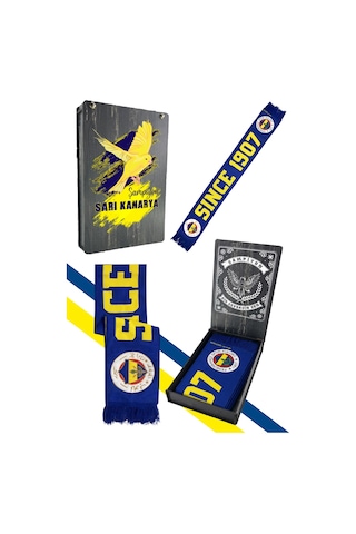 Fenerium Fenerbahçe Sarı Lacivert Since 1907 Unisex Dokuma Atkı Uv Kutu Hediyeli