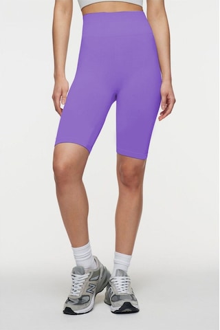 Mistirik Jerovin Model Toparlayıcı Örme Seamless Push Up Etkili Kısa Şort Lila Renk Lila