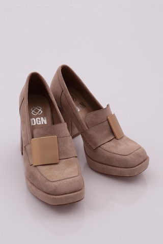 Dgn K3803 Kadin Topuklu Loafer Ayakkabi K3803-424-R1920 Vizon