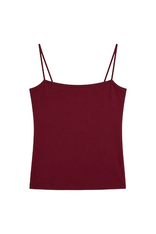 Vadon 1007 Kadın Pamuklu Slim Fit İnce Askılı Yumuşak Dokulu Basic Atlet Body Bordo
