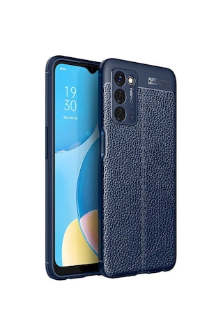 Oppo A55 5G Kılıf Zore Niss Deri Desenli Silikon Kapak