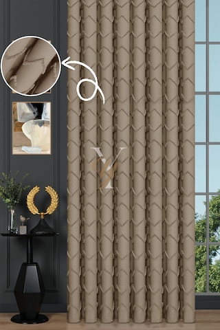 Jakar Kesme Fon Perde Ezgi V-6002 Krem Krem