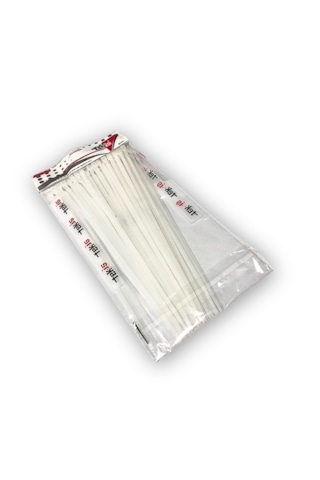 Plastik Kablo Bağı Klipsi Cırt Kelepçe 200 X 3.6 Beyaz 50 Adet Beyaz
