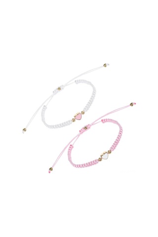 Geeroyoo İki Adet Aşk Kalbi Örgülü Bilezikler - Ayarlanabilir Boyut, Sevgili Arkadaş Hediyesi, Zarf Seçeneği Diğer