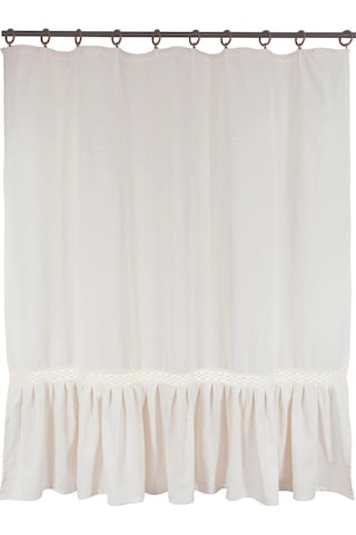 Naturel Fırfırlı Dantelli Perde Vintage Krem