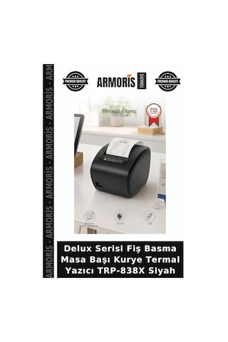 Delux Serisi Fiş Basma Masa Başı Kurye Termal Yazıcı Trp-838x Siyah