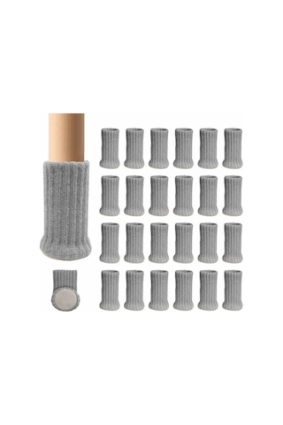 Tenfowee "24 Adet Gri Sandalye Ayağı Koruyucu - Kaymayı Önler, Çizilmeleri Engeller, Sessiz Hareket Sağlar" Diğer