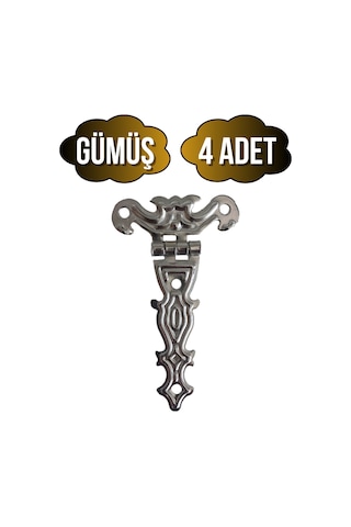 Kelebek Büyük Gümüş Dolap Menteşesi Mobilya Kutu Menteşesi Gümüş 4 Adet En:4cm Boy:7cm Gümüş