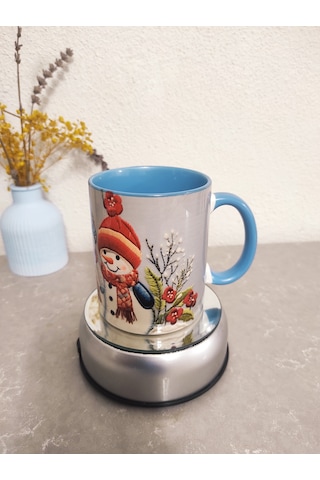 Yılbaşı Temalı Kupa Bardak Model-06 Kardan Adamlar Çok Renkli