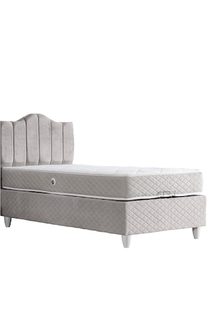 Trend Tek Kişilik Baza Başlık Letto Yatak Seti Gri 90 x 200