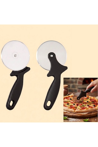 Pizza Kesici Pizza Bıçağı Pizza Kesme Bıçağı Pizza Ruleti 1 Adet Paslanmaz Pizza Börek Kesme Bıçağı Gri - Siyah