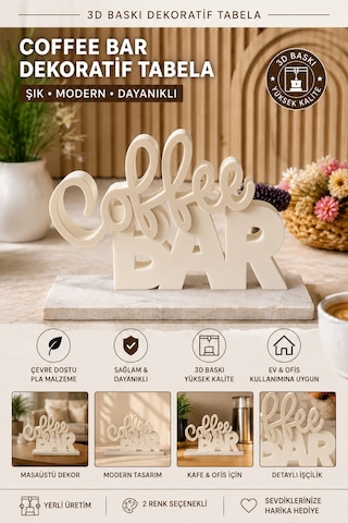 Coffee Bar Dekoratif Masaüstü Tabela 3d Baskı Modern Kafe Ve Mutfak Dekoru 05073139