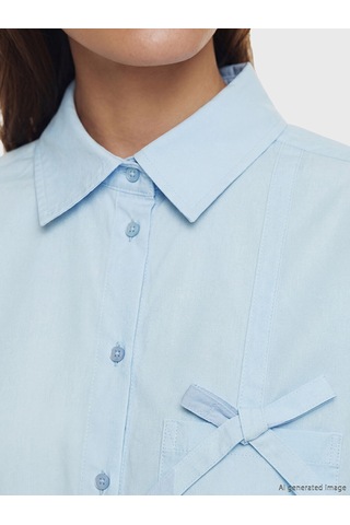 Lcw Modest Mavi Poplin Kadın Gömlek Tunik