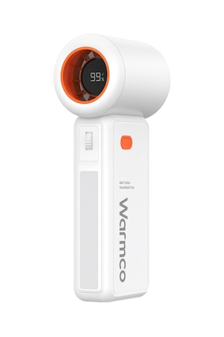 Warmco H1 15000 Rpm Turbo El Vantilatörü 5000 Mah Şarjlı Dijital Göstergeli Mini Soğutucu Fan Beyaz