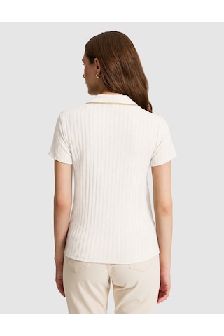 Pierre Cardin Kadın Ekru Tişört Basic 50320697-vr019