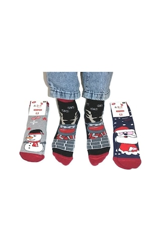 Milenawear By Milena YILBAŞI NOEL HAVLU ÇOCUK SOKET ÇORAP 3 LU SET UNİ