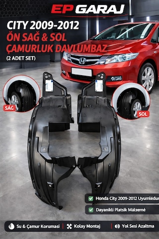 Honda Cıty 2009 2012 Model Sağ & Sol Çamurluk Davlumbaz Takımı