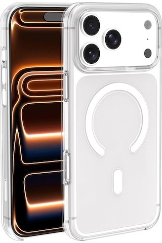 Apple Uyumlu iPhone 17 Pro Max Kılıf Mkst Wireless Şarj Özellikli Şeffaf Kapak - Şeffaf Şeffaf