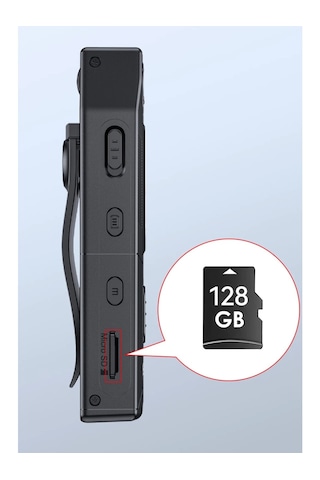 Km25 1080p 180 Derece Vücut Kamerası 1.3 Inch Hd Ekranlı Gece Görüşlü Aksiyon Kamerası - Siyah