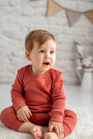 Gots Sertifikalı %100 Organik Pamuk İkili Takım 0 - 4 Yaş - 5548 - Kiremit