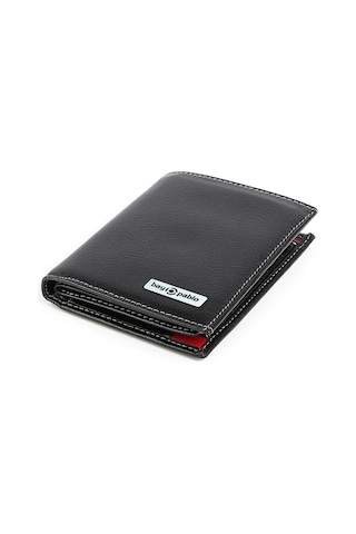 Bay Pablo V90 Siyah-Kırmızı Hakiki Deri Erkek Cüzdan Kırmızı