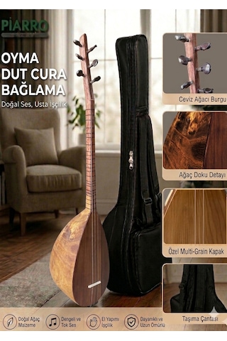 Oyma Dut Ağacı Cura Bağlama Kanada Kapak