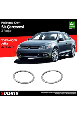 S-Dizayn  Volkswagen Jetta Krom Sis Farı Çerçevesi 2 Prç 2011-2014