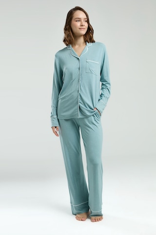 Pierre Cardin Kadın Yeşil Gömlek Pijama Pc8986-s-v1 Yeşil