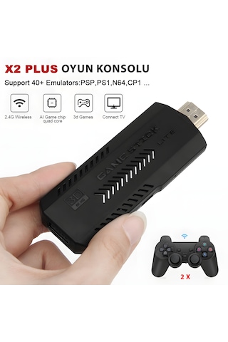X2 Plus Game Stick Güncellenmiş Sürüm Oyun Kartı İyileştirilmiş, Retro i Oyun Konsolu