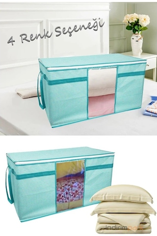 Pencereli Saklama Çantası Yastık Çarşaf Hurcu 10 Adet-Gri