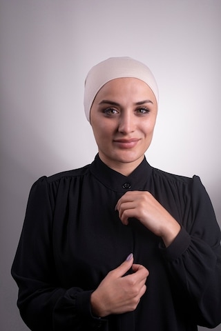 Bej Pratik Hazır Geçmeli Iç Bone Viskon Kumaş Dikişsiz Boru Bone Bej