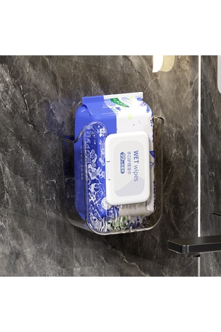 Şeffaf Gri Duvara Monte Mendil Kutusu, Deliksiz A