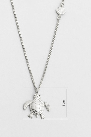 So Chic Little Caretta 18 Ayar Beyaz Altın Kaplama 45 Cm Gümüş Kolye Rodyum