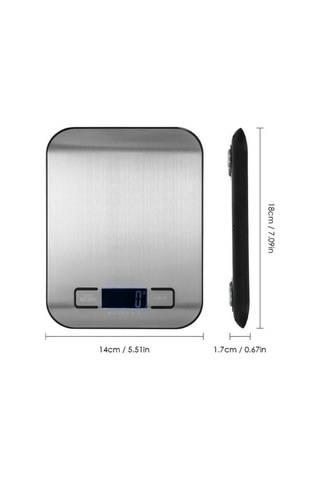 Fortunelane 5kg/1g Hassasiyetli Gümüş Dijital Terazi, 5 Birim, Tare, Dokunmatik, Işıklı Lcd, Pişirme & Pastane Terazisi, Farklı R Çok Renkli