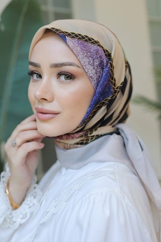 Bestenur Jayla Desenli Soft Eşarp 1010 - Taş