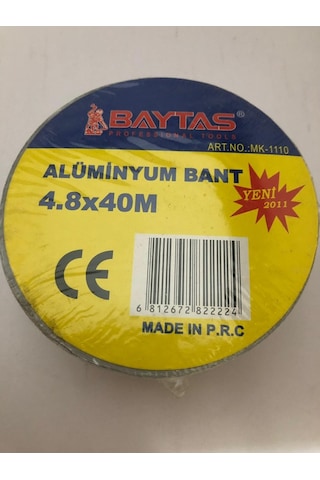 BayTaş Alüminyum Folyo Yanmaz Soba Baca Bant 4.8mm*40 Metre