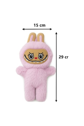 Labubu Peluş Bebek Dekoratif Oyuncak, Uyku Arkadaşı Labubu Oyuncak - Pembe