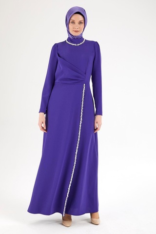 Armine Trend Taş Desenli Elbise-morcivert 25yt912 Morcivert