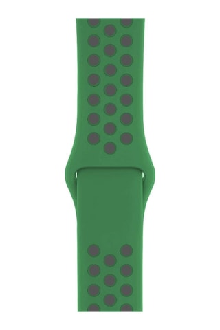 Apple Uyumlu Watch 38 40 Mm Silikon Kayış Koyu Yeşil / Gri