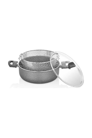 Papilla 24 Cm Granit Cips Fritöz Tencere. Gri