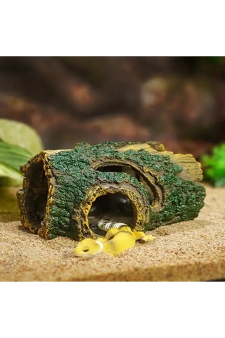 Vkemall Akvaryum Ağaç Delik Resin Dekorasyonu - Balıklar İçin Gizlenme Yeri Ve Orman Manzaralı Süs