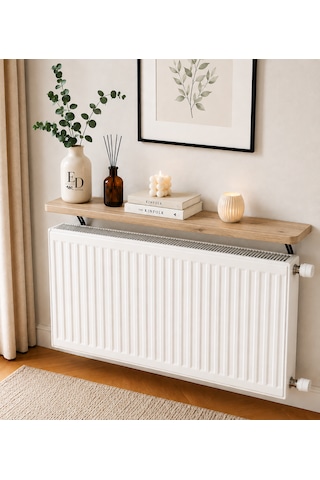 Petek Üstü Raf 100 Cm X 18 Cm Kavisli Duvar Delmeden Sabitlenen Dekoratif Raf, Uçan Raf Atlantik Çam