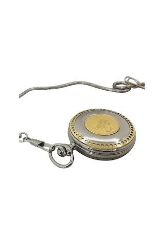 Çılgıntrend Osmanlı Tuğra Kabartmalı İsim Yazılabilir 47 MM Retro Köstekli Cep Saati