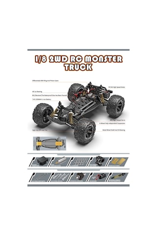 Büyük Boy Kumandalı Yüksek Hızlı Elektrikli Suya Dayanıklı 80km/h 1:8 Rc Oyuncak Araç Full Fonksiyon Araba Yeşil Yeşil