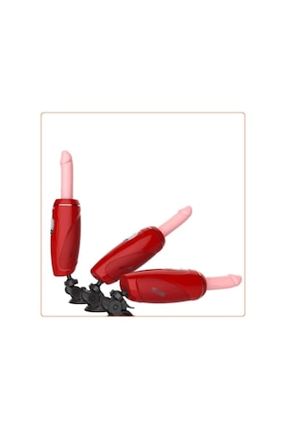 Hızlı Express Lovetoy Otomatik Gidip Gelmeli Kırmızı Seks Makinesi Vibratör Dildo