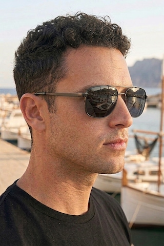 Di Caprio Dc3053gun Gun Metal Modern Square Polarize Camlı Erkek Güneş Gözlüğü Metalik - Siyah