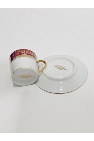 Objets D'art Çiçek Desenli Kahve Fincan Takımı Çok Renkli